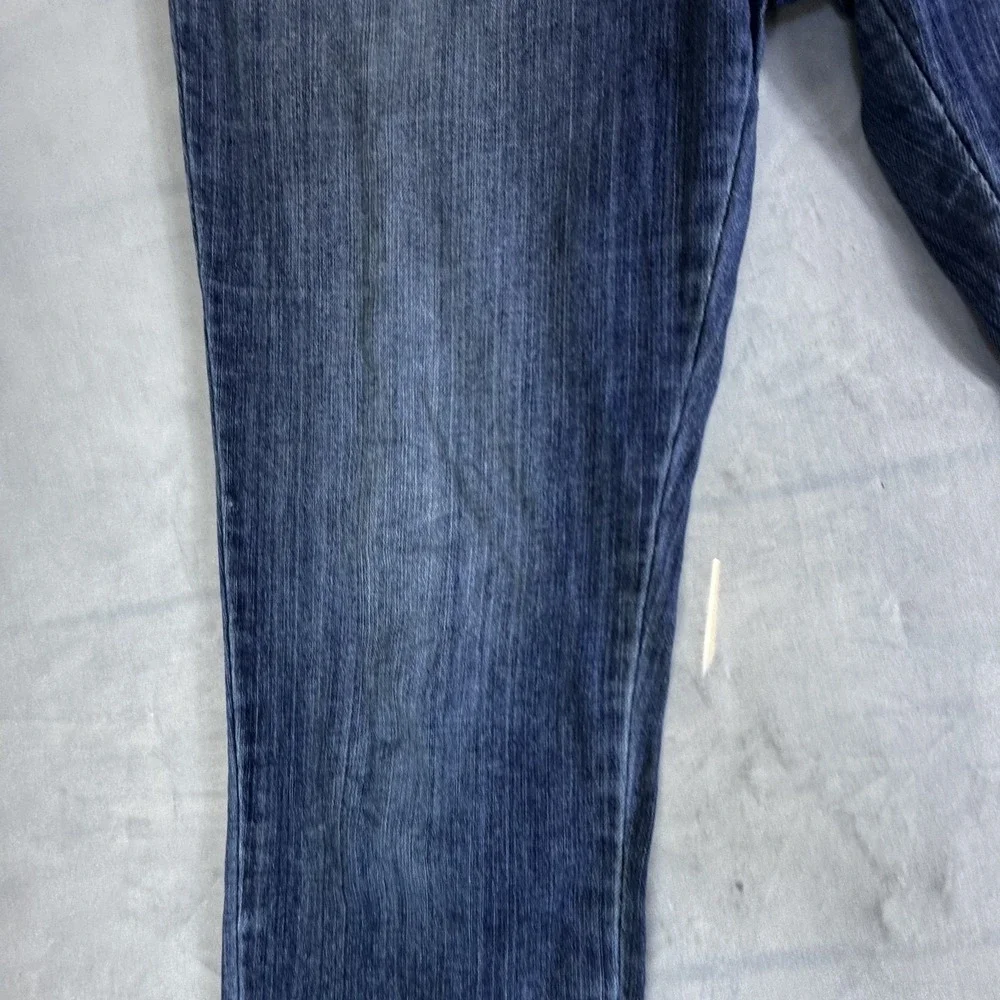 Liz Claiborne Womens Boyfriend Skinny Jeans Blue Whiskered Denim 5-Pocket 12